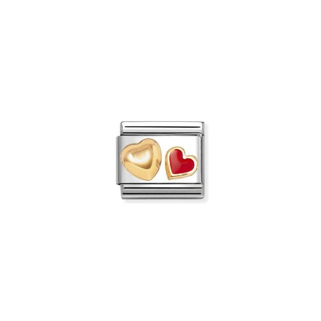 Nomination Composable Classic Steel and Gold Link with Red Enamel Heart