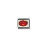 Nomination Composable Link Red Coral Stone, 18K Gold