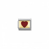 Nomination Composable Link Red Heart, 18K Gold & Enamel