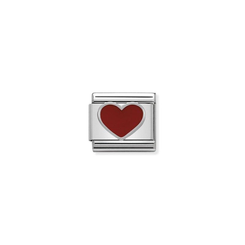 Nomination Composable Link Red Heart, Silver Enamel