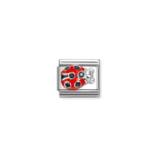 Nomination Composable Link Red Ladybug with Stones, Silver & Enamel