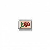 Nomination Composable Link Red Rose, 9K Rose Gold & Enamel