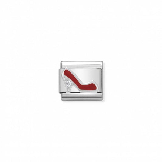 Nomination Composable Link Red Stiletto, Cubic Zirconia, Silver & Enamel