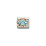 Nomination Composable Link Rope, Faceted Light Blue Cubic Zirconia, 9K Rose Gold
