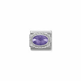 Nomination Composable Link Rope, Faceted Purple Cubic Zirconia, Silver