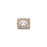 Nomination Composable Link Rope, Faceted White Cubic Zirconia, 9K Rose Gold