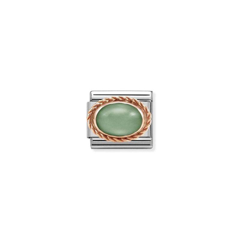 Nomination Composable Link Rope, Green Aventurine Stone, 9K Rose Gold