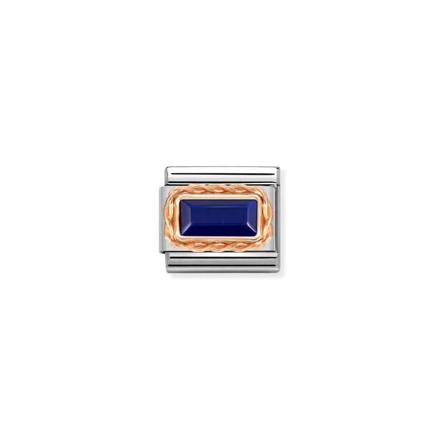 Nomination Composable Link Rope, Lapis Lazuli Stone, 9K Rose Gold