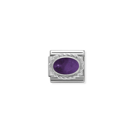Nomination Composable Link Rope, Oval Amethyst Stone, Silver