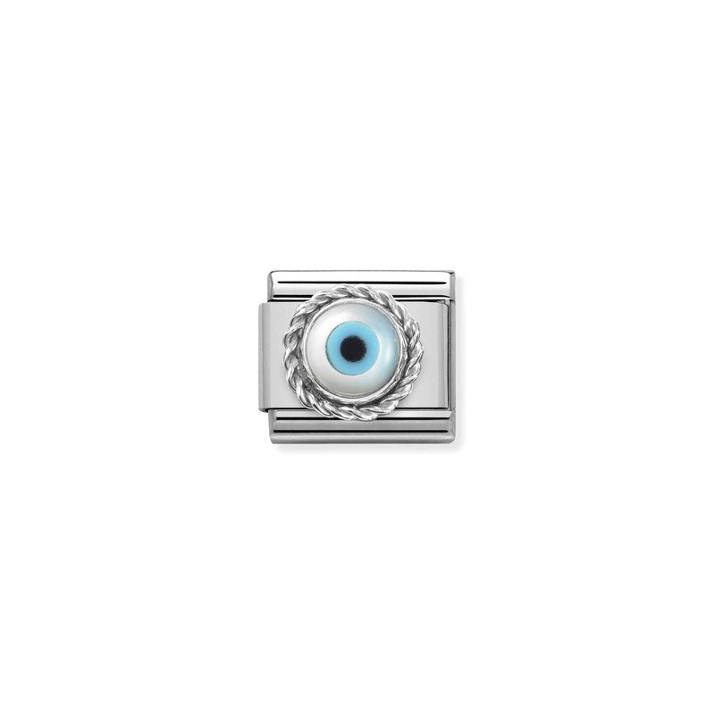 Nomination Composable Link Rope, Oval Greek Eye Stone, Silver