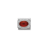 Nomination Composable Link Rope, Oval Red Agate Stone, Silver