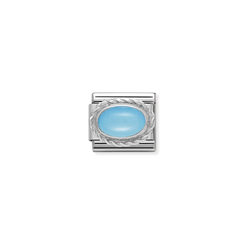 Nomination Composable Link Rope, Oval Turquoise Stone, Silver