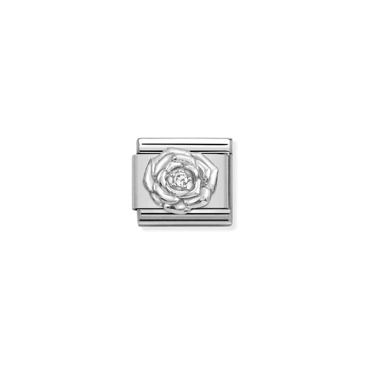 Nomination Composable Link Rose, Cubic Zirconia, Silver