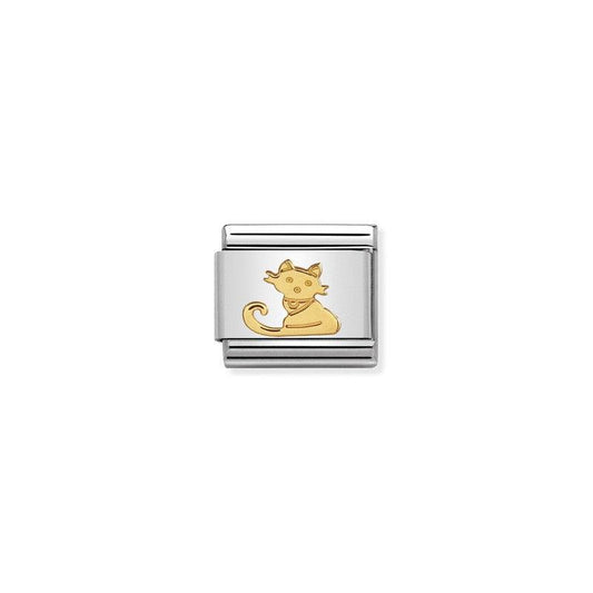 Nomination Composable Link Seated Cat, 18K Gold