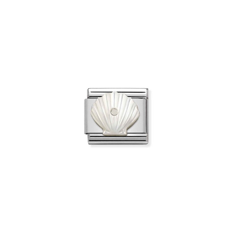 Nomination Composable Link Shell, Mother Of Pearl, Silver