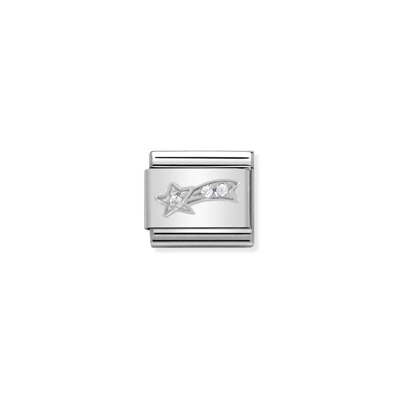 Nomination Composable Link Shooting Star, Cubic Zirconia, Silver
