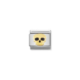 Nomination Composable Link Skull, 18K Gold & Enamel