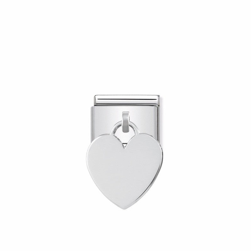 Nomination Composable Link Smooth Heart Place Hanging Charm, Silver