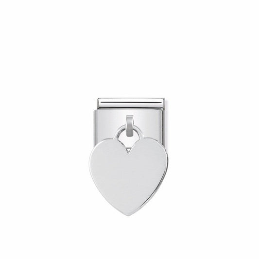 Nomination Composable Link Smooth Heart Place Hanging Charm, Silver