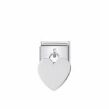 Nomination Composable Link Smooth Heart Place Hanging Charm, Silver
