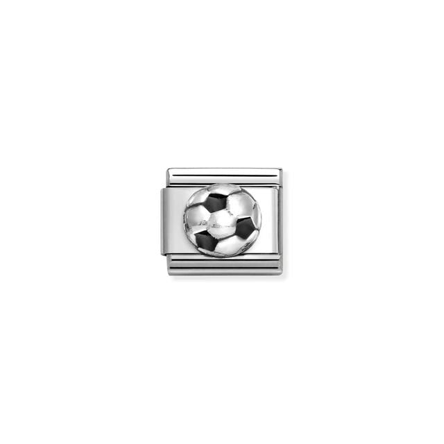 Nomination Composable Link Soccer Ball, Silver & Enamel