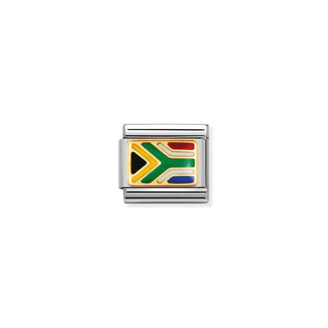 Nomination Composable Link South Africa Flag, 18K Gold & Enamel