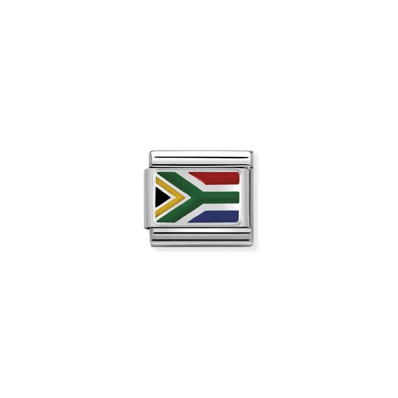 Nomination Composable Link South Africa Flag, Silver & Enamel