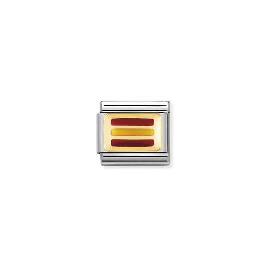 Nomination Composable Link Spain Flag, 18K Gold & Enamel