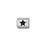 Nomination Composable Link Star, Black, Silver & Enamel