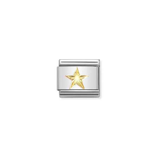 Nomination Composable Link Star, Etched, 18K Gold