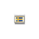 Nomination Composable Link Sweden Flag, 18K Gold & Enamel