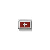 Nomination Composable Link Switzerland Flag, Silver & Enamel