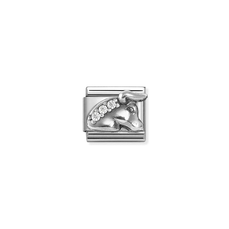 Nomination Composable Link Taurus, Cubic Zirconia, Silver