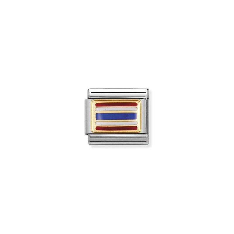 Nomination Composable Link Thailand Flag, 18K Gold & Enamel