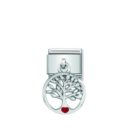 Nomination Composable Link Tree of Life Hanging Charm, Silver & Enamel