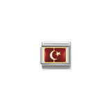 Nomination Composable Link Turkey Flag, 18K Gold & Enamel