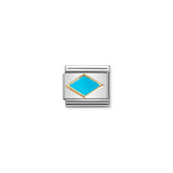 Nomination Composable Link Turquoise Rhombus, 18K Gold & Enamel