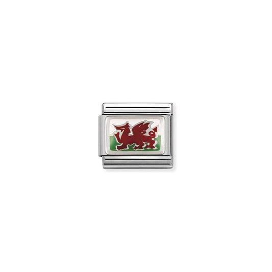 Nomination Composable Link Wales Flag, Silver & Enamel