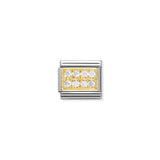 Nomination Composable Link White Cubic Zirconia Pave, 18K Gold