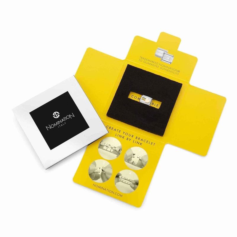 Nomination Composable Link Yellow Flower, Cubic Zirconia, Silver & Enamel
