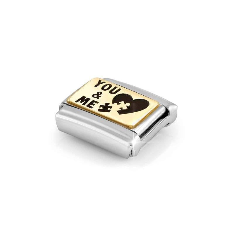 Nomination Composable Link You & Me Puzzle, 18K Gold - angle