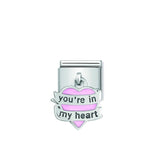 Nomination Composable Link Your'e In My Heart Hanging Charm, Silver & Enamel