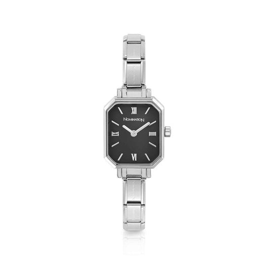 Nomination Composable Paris Watch, Black Rectangular, Stainless Steel