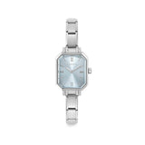 Nomination Composable Paris Watch, Light Blue Rectangular, Cubic Zirconia, Stainless Steel