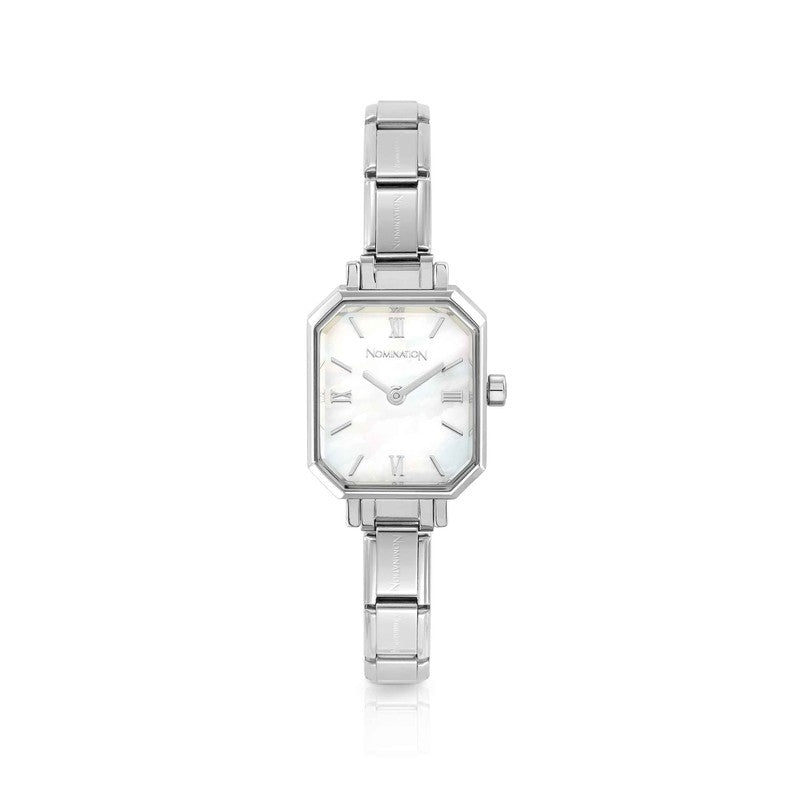Nomination Composable Paris Watch, Mother Of Pearl Rectangular, Stainless Steel