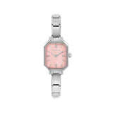 Nomination Composable Paris Watch, Pastel Pink Rectangular, Cubic Zirconia, Stainless Steel