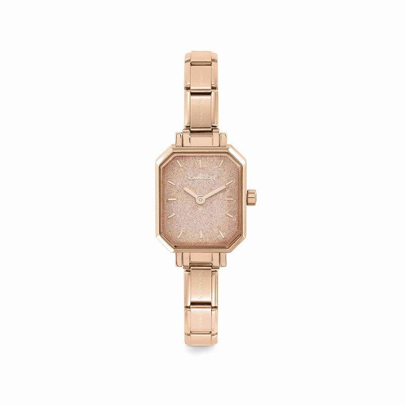 Nomination Composable Paris Watch, Pink Glitter Rectangular, Rose Gold