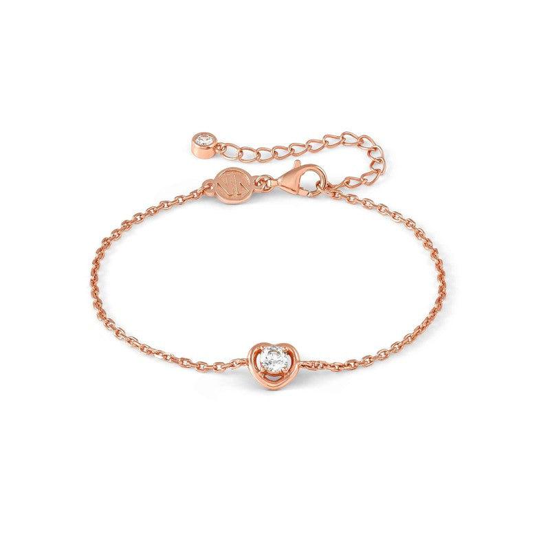 Nomination CosmicLove Bracelet, Heart, Cubic Zirconia, Rose Gold, Sterling Silver