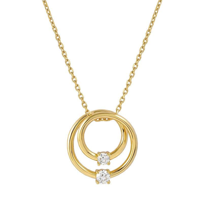 Nomination CosmicLove Necklace, Big Circle, Cubic Zirconia, Gold, Sterling Silver