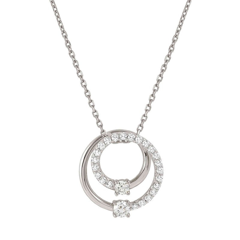 Nomination CosmicLove Necklace, Big Pave Circle, Cubic Zirconia, Sterling Silver